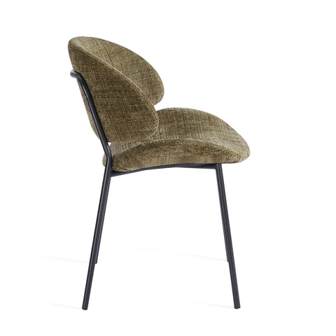 Wexley Set of 4 Velvet Dining Chairs - Olive Green