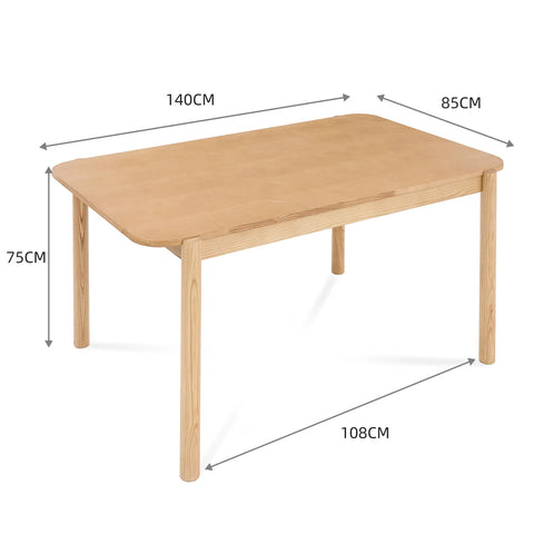 Wexley Contemporary Modern Oak Effect 4-6 Rectangle Wooden Dining Table - 140cm