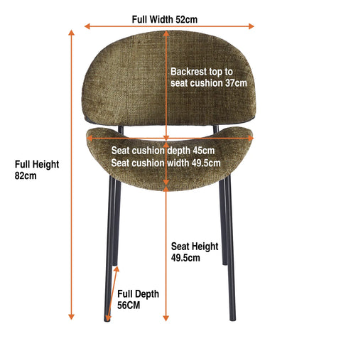 Wexley Set of 4 Velvet Dining Chairs - Olive Green