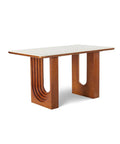 Willow Bend French Vintage Limestone & Walnut Wood Dining Table - 140cm x 80cm