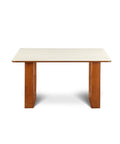 Willow Bend French Vintage Limestone & Walnut Wood Dining Table - 140cm x 80cm