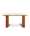 Willow Bend French Vintage Limestone & Walnut Wood Dining Table - 140cm x 80cm