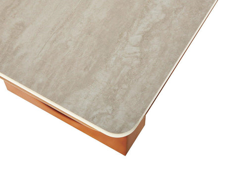 Willow Bend French Vintage Limestone & Walnut Wood Dining Table - 140cm x 80cm
