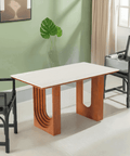 Willow Bend French Vintage Limestone & Walnut Wood Dining Table - 140cm x 80cm