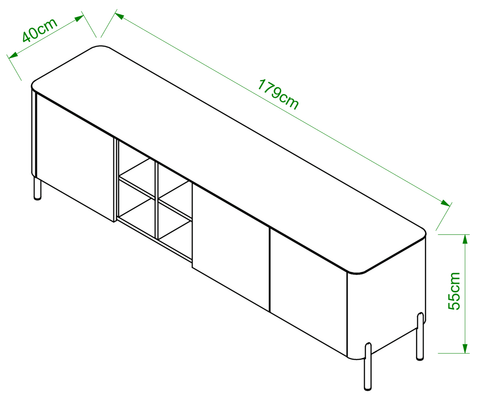 Willow White Ceramic-Top TV Stand with Matte Beige Finish for TVs up to 78"
