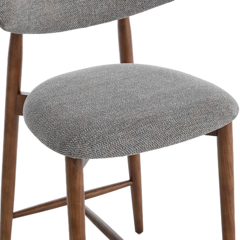 Wisby Grey Fabric Wooden Bar Stool