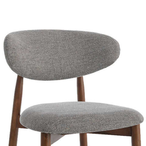 Wisby Grey Fabric Wooden Bar Stool
