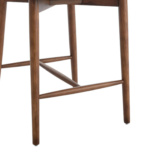 Wisby Grey Fabric Wooden Bar Stool