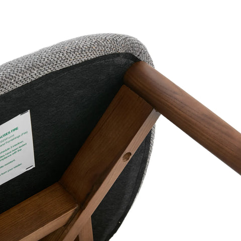 Wisby Grey Fabric Wooden Bar Stool