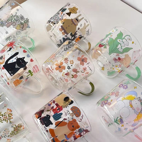 Woodland Whimsy Glass Cup - 500ml - Furnt