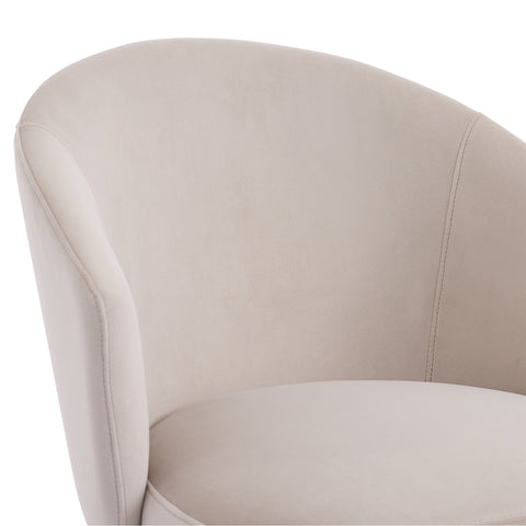 Woodmere Dining Chair, Walnut Effect Ash Solid Wood | Cream Velvet Fabric