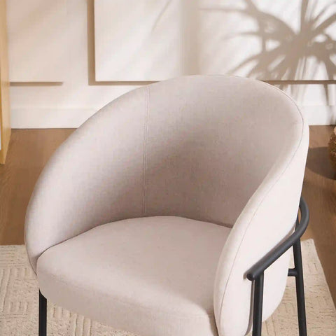 Cassie Beige Fabric Occasional Chairs