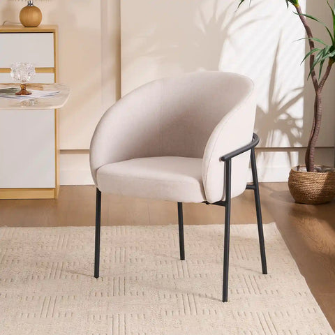 Cassie Beige Fabric Occasional Chairs
