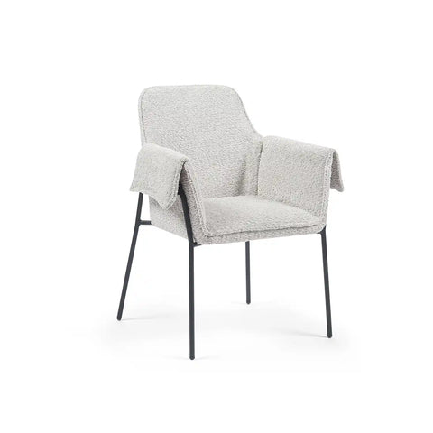 Cliff Grey Woven Fabric Dining Chairs Set of 2
