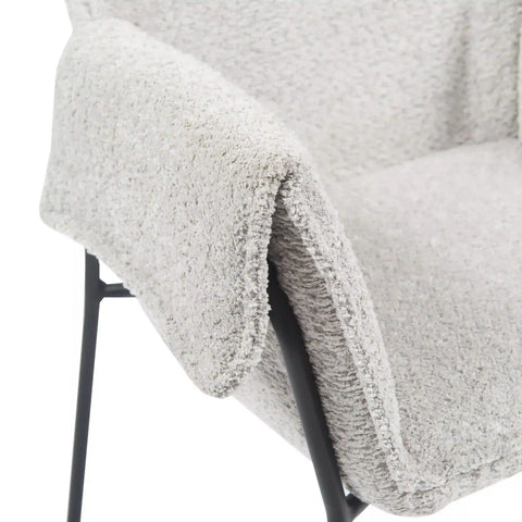 Cliff Grey Woven Fabric Dining Chairs Set of 2