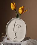 Raw Clay Abstract Face Ceramic Vase