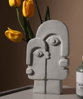 Raw Clay Abstract Face Ceramic Vase