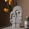 Raw Clay Abstract Face Ceramic Vase
