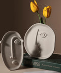 Raw Clay Abstract Face Ceramic Vase