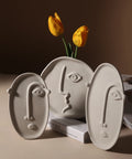 Raw Clay Abstract Face Ceramic Vase