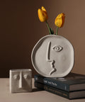 Raw Clay Abstract Face Ceramic Vase