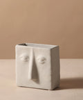 Raw Clay Abstract Face Ceramic Vase