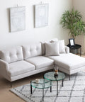 Orka Fabric Left Corner Sofa - Beige