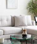 Orka Fabric Left Corner Sofa - Beige
