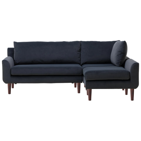 Vega Velvet Corner Sofa - Dark Grey