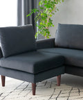 Vega Velvet Modular Corner Sofa - Dark Grey Charcoal