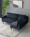 Vega Velvet Modular Corner Sofa - Dark Grey Charcoal