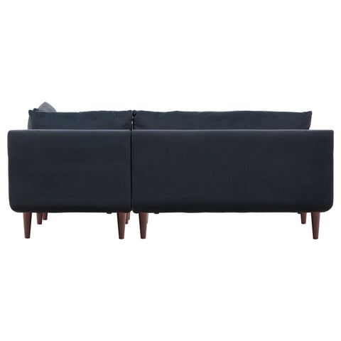 Vega Velvet Corner Sofa - Dark Grey