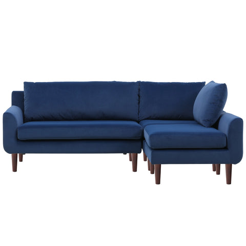 Vega Velvet Corner Sofa - Navy