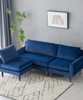 Vega Velvet Modular Corner Sofa - Navy