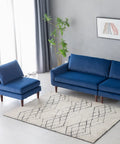 Vega Velvet Modular Corner Sofa - Navy