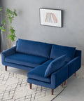 Vega Velvet Modular Corner Sofa - Navy