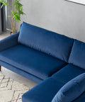 Vega Velvet Modular Corner Sofa - Navy