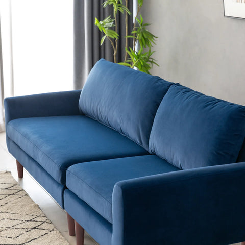 Vega Velvet Corner Sofa - Navy