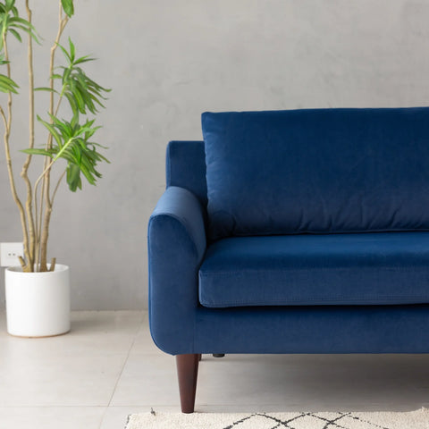 Vega Velvet Corner Sofa - Navy