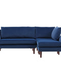 Vega Velvet Modular Corner Sofa - Navy