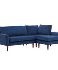Vega Velvet Modular Corner Sofa - Navy