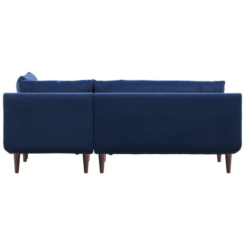 Vega Velvet Corner Sofa - Navy