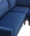 Vega Velvet Modular Corner Sofa - Navy