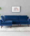Vega Velvet Modular Corner Sofa - Navy