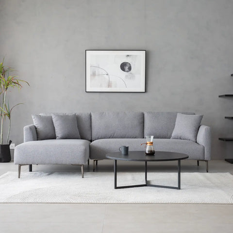 Barry Linen Corner Sofa - Dark Grey