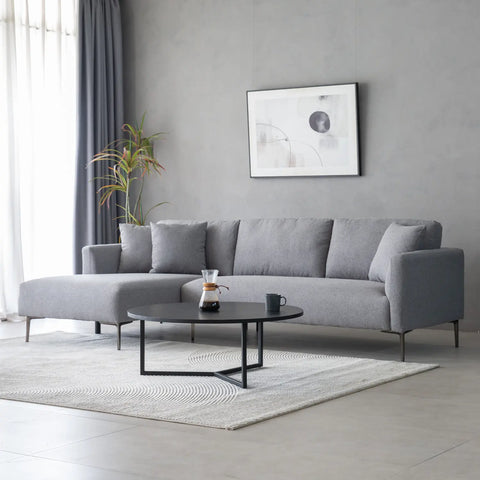 Barry Linen Corner Sofa - Dark Grey