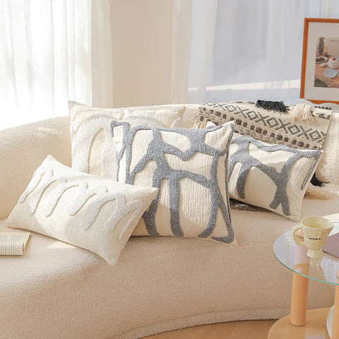Grey Haze Plush Abstract Pillow Cushion