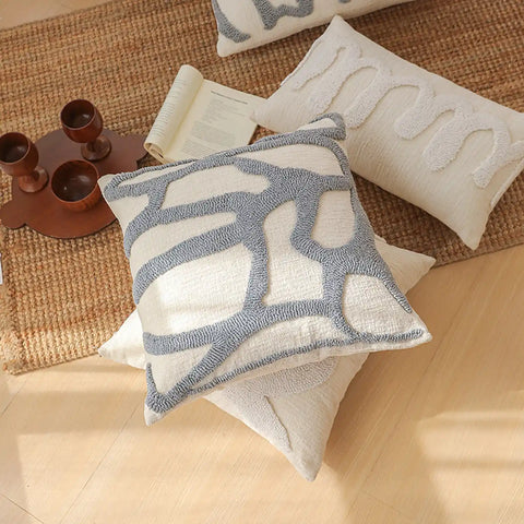 Grey Haze Plush Abstract Pillow Cushion