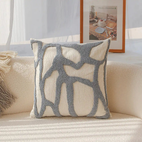 Grey Haze Plush Abstract Pillow Cushion