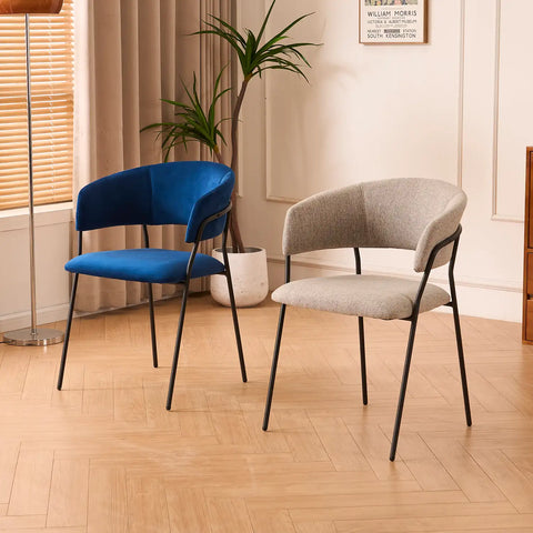 Frances Set of 4 Dark Navy Velvet Dining Chairs